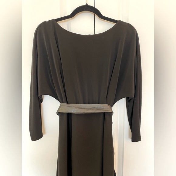 Ralph Lauren Black Dress! Classic! Stretch & Support! Boatneck & Batwing! Sz 12 - Picture 8 of 13